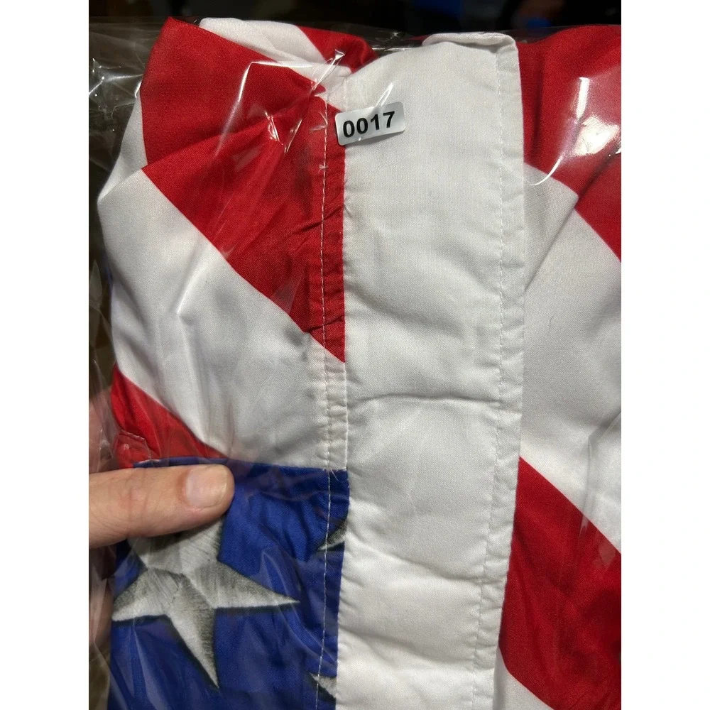 Brooklyn Cloth Mens USA Flag Windbreaker Jacket Stars Stripes Red White Blue M